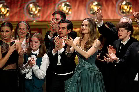 Vivienne Jolie-Pitt, Justin Levine, Angelina Jolie and Brody Grant